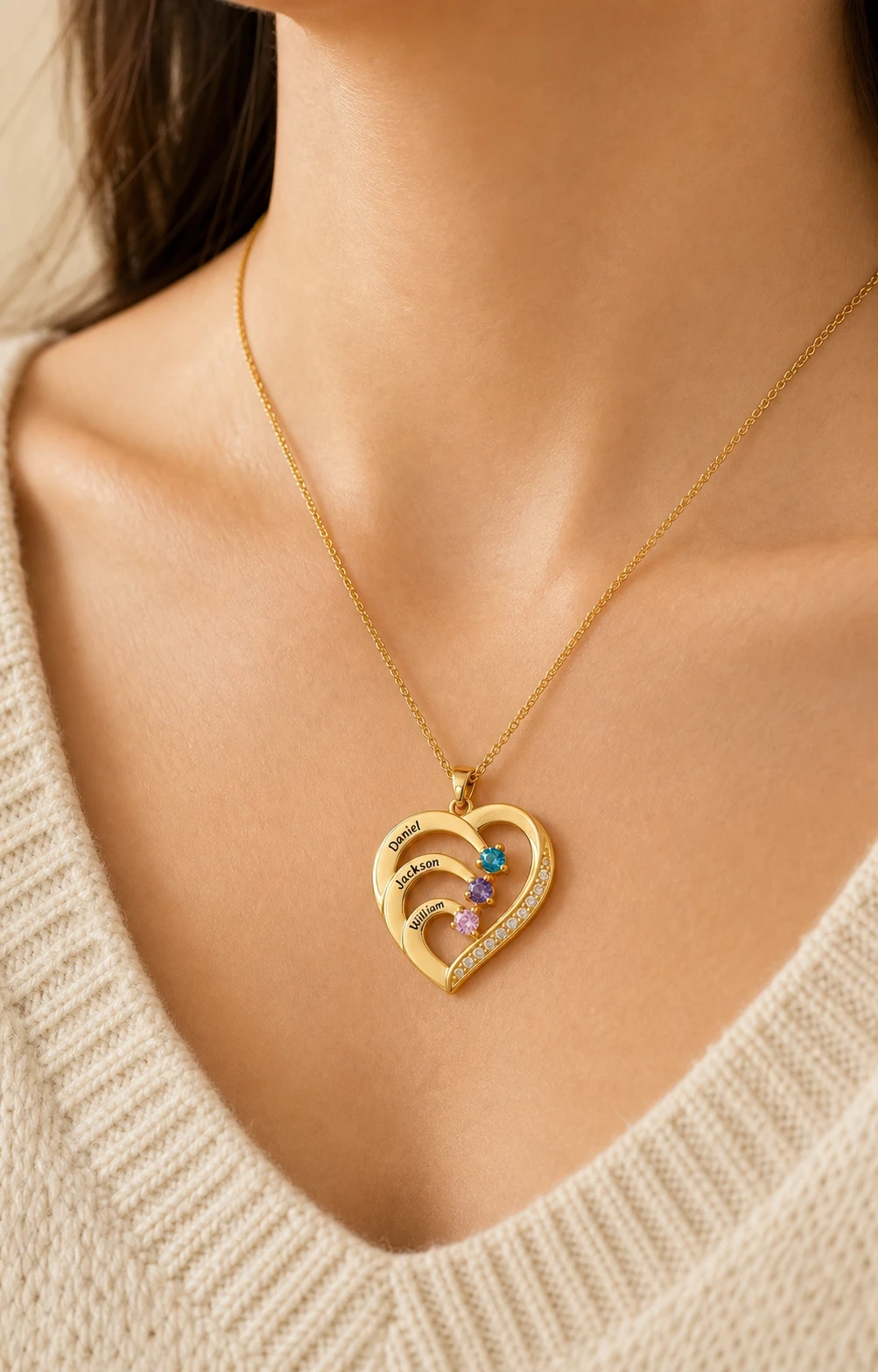 Family Embrace Heart Necklace