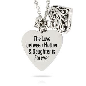 Geometric stainless steel necklace engraved with one name and set with a birthstone