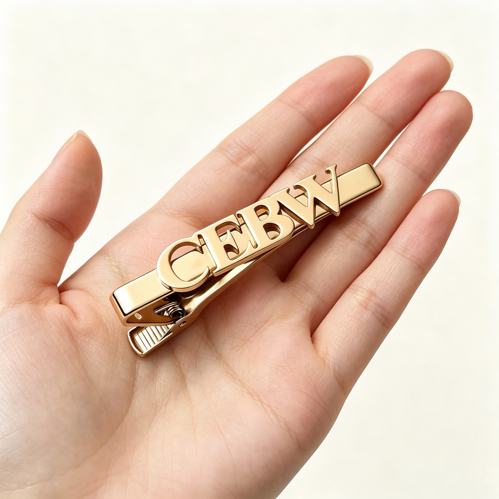 Stainless steel side bangs hair clip with a custom cutout name