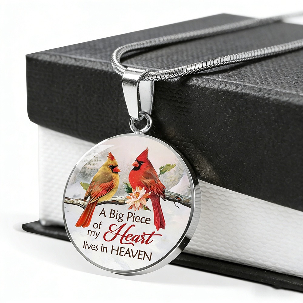 Personalized photo angel wing heart necklace with a custom image in the pendant
