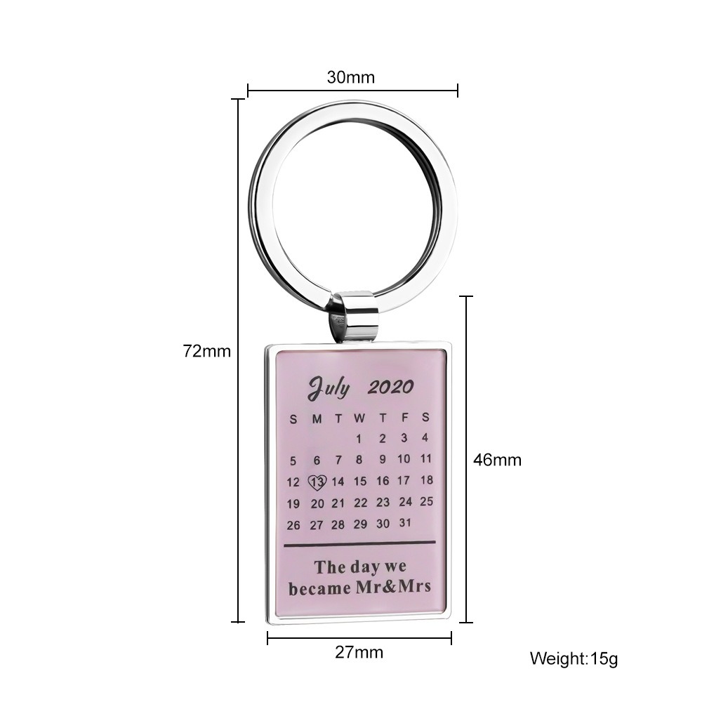 Stainless steel dog tag keyring with a message and photos on two sides
