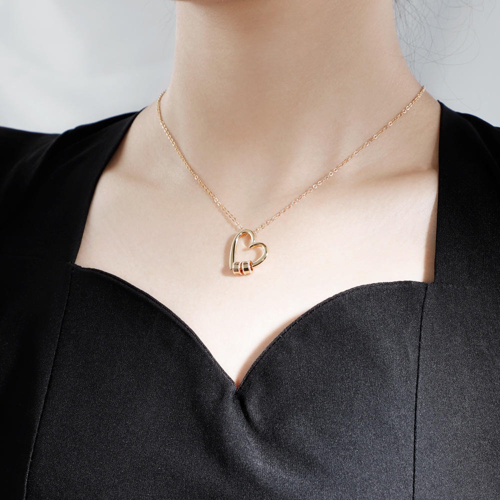 A closer look at the necklace when worn