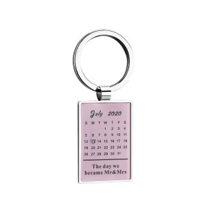 Stainless steel dog tag keyring with a message and photos on two sides — Stainless Steel