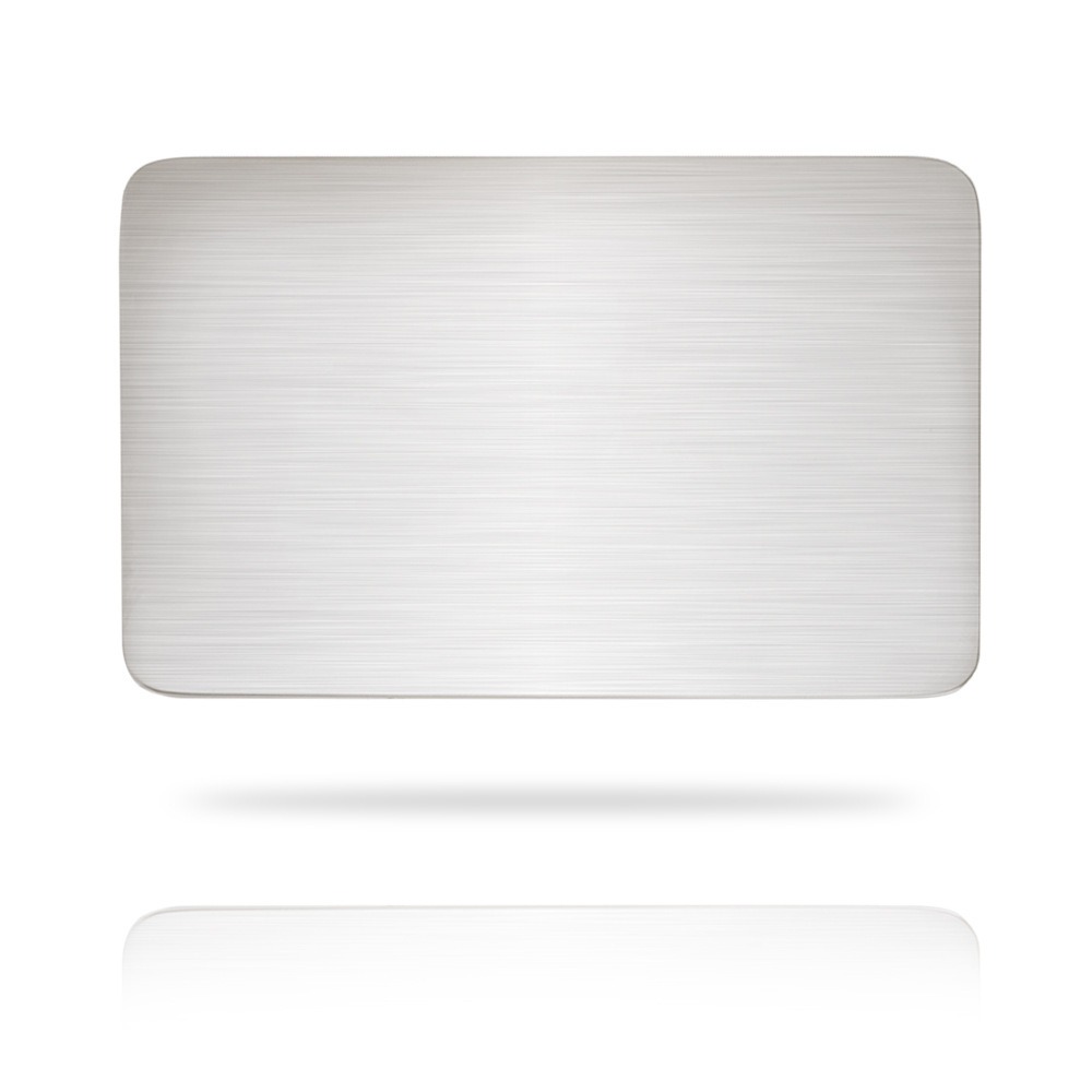 Personalized photo wallet card in stainless steel with a heart cutout and a printed photo — Silver Tone, Brushed