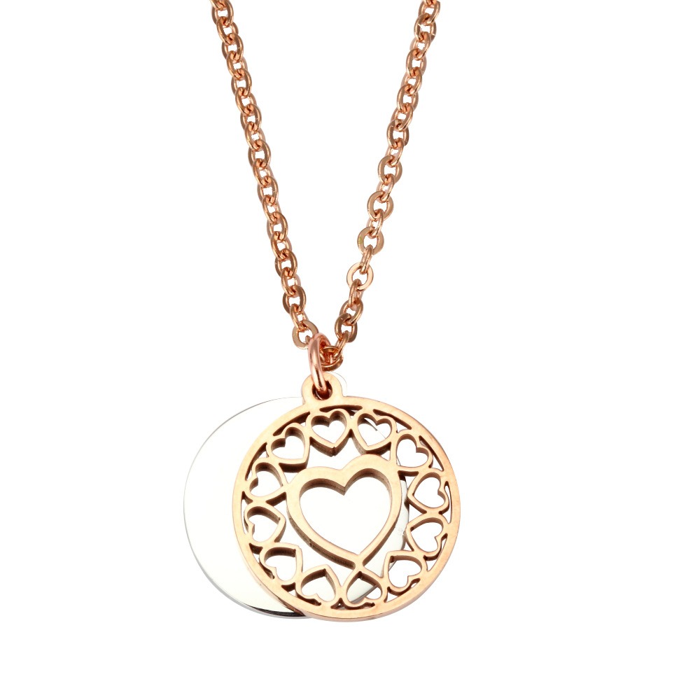 Open heart pendant necklace with a name engraved inside and a small birthstone charm