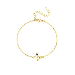 Butterfly bracelet with an engraved name and birthstone accent in gold tone — Gold Tone