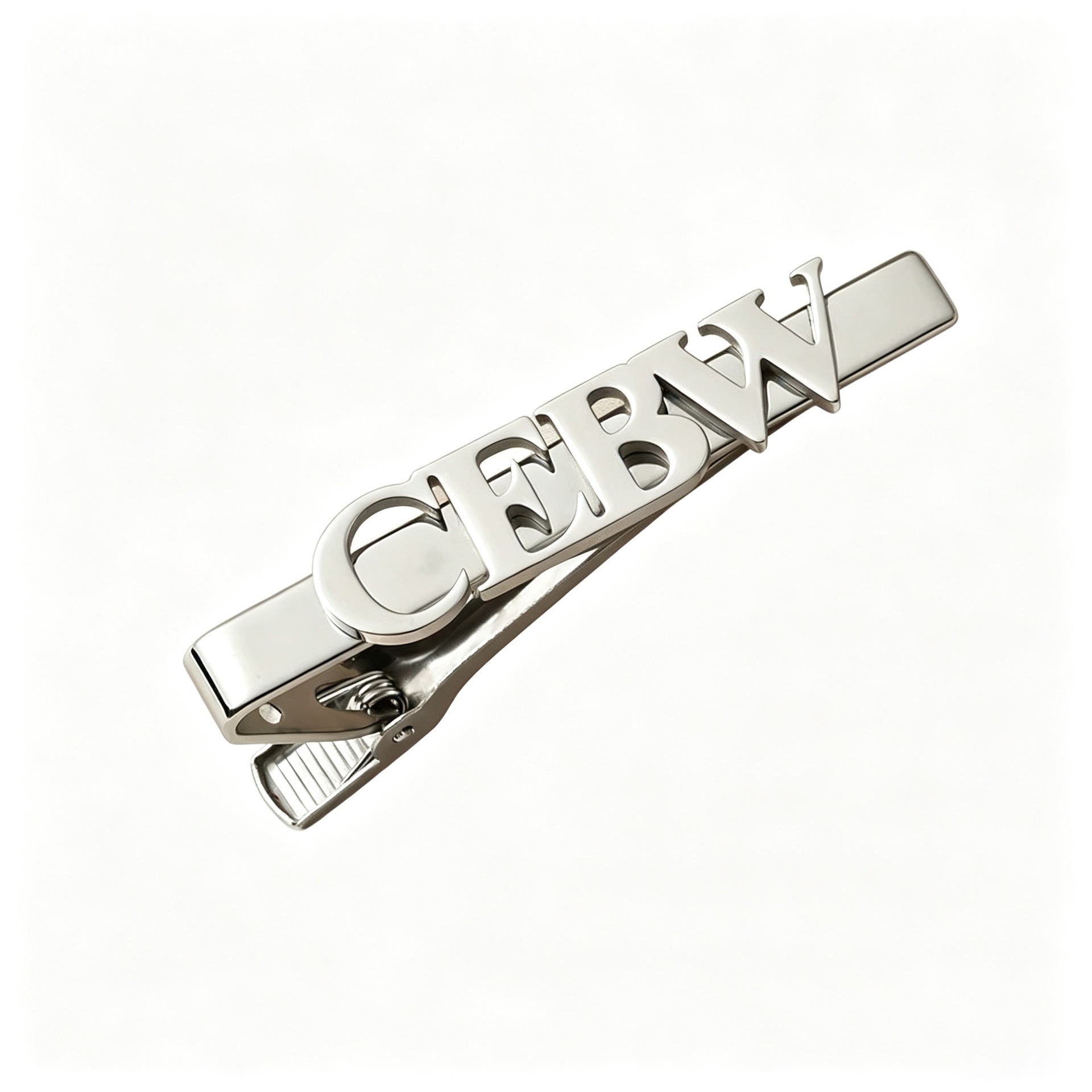 Stainless steel side bangs hair clip with a custom cutout name
